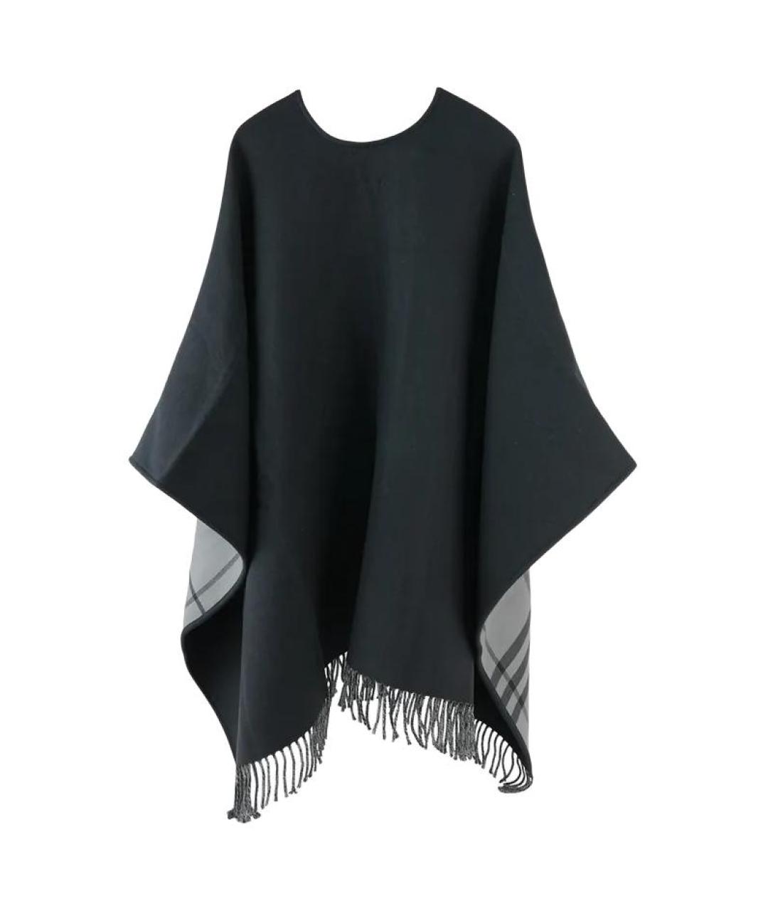 BURBERRY Серый шерстяной платок, фото 2