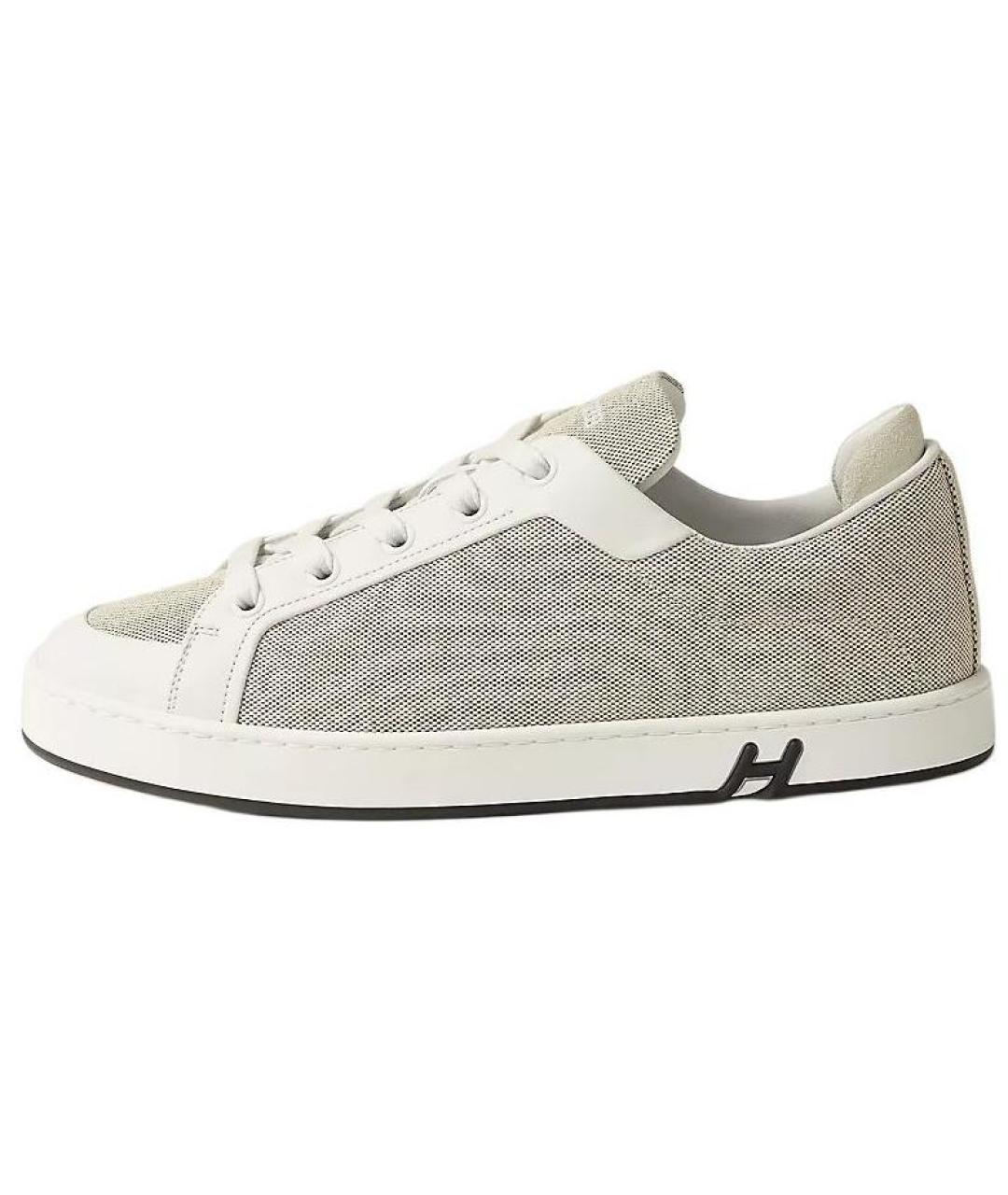 HERMES Серые текстильные кеды, фото 2