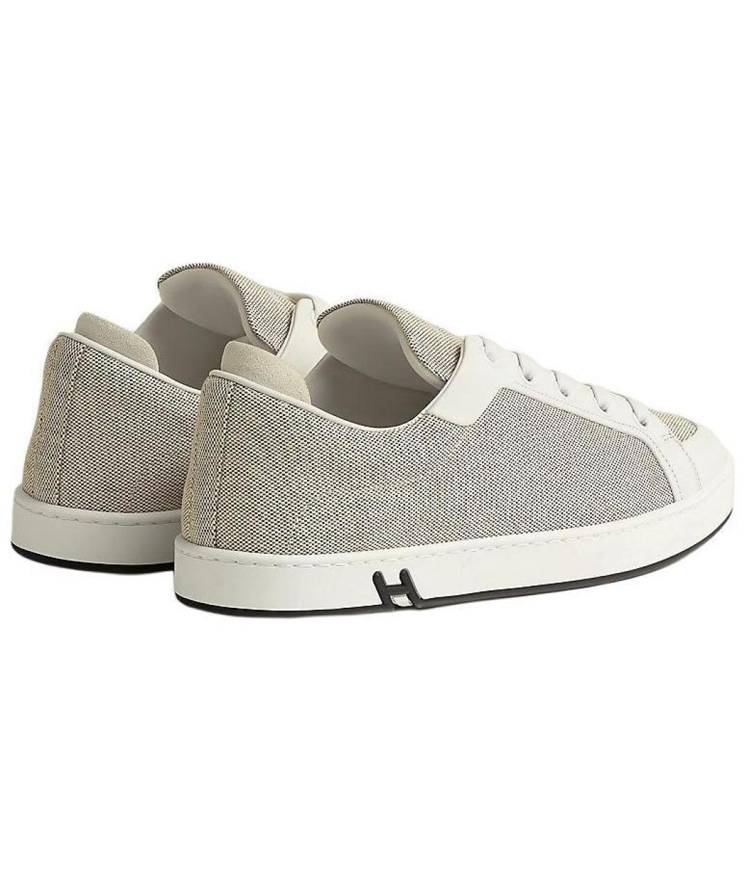 HERMES Серые текстильные кеды, фото 3