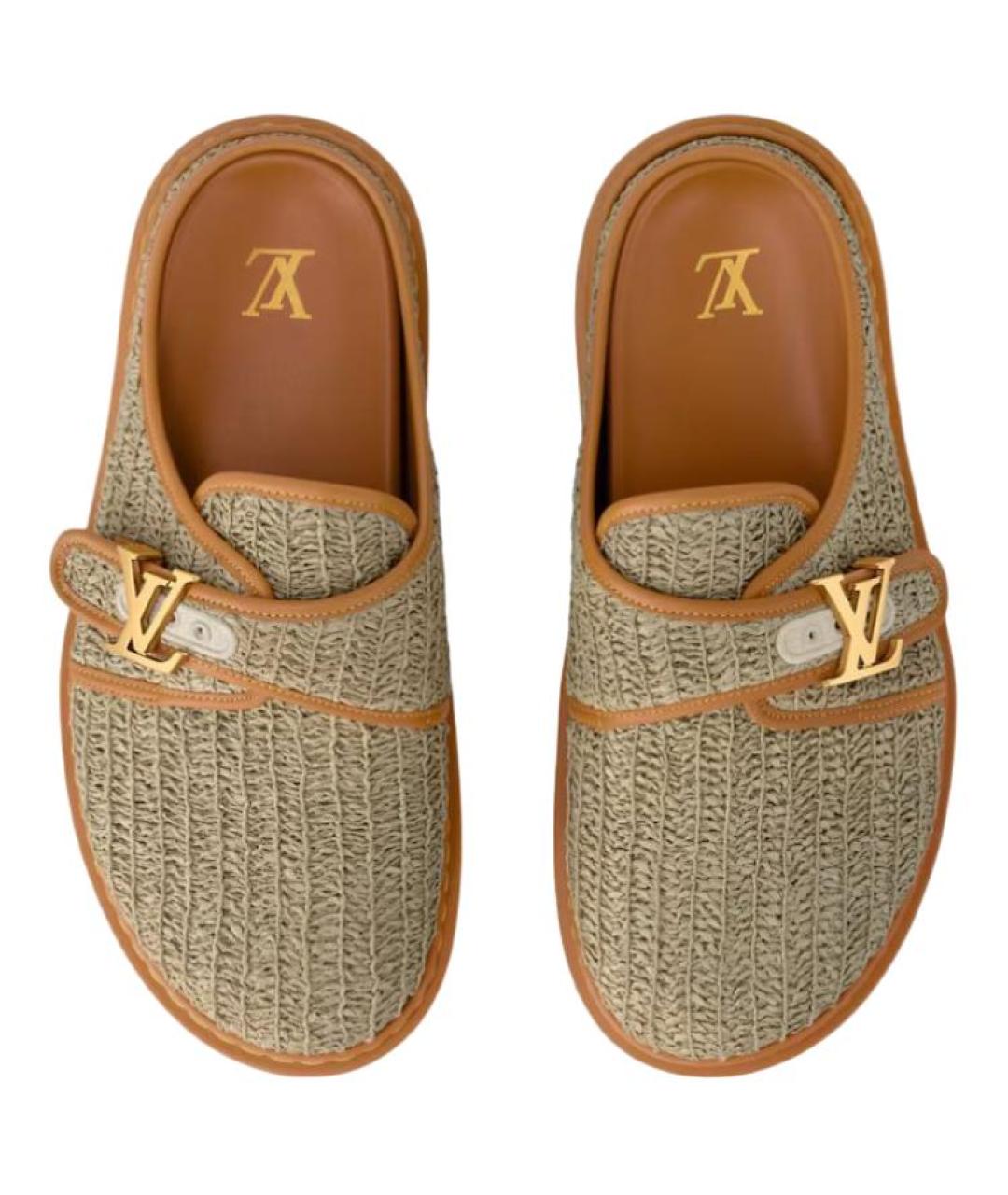 LOUIS VUITTON Бежевые слипоны, фото 4