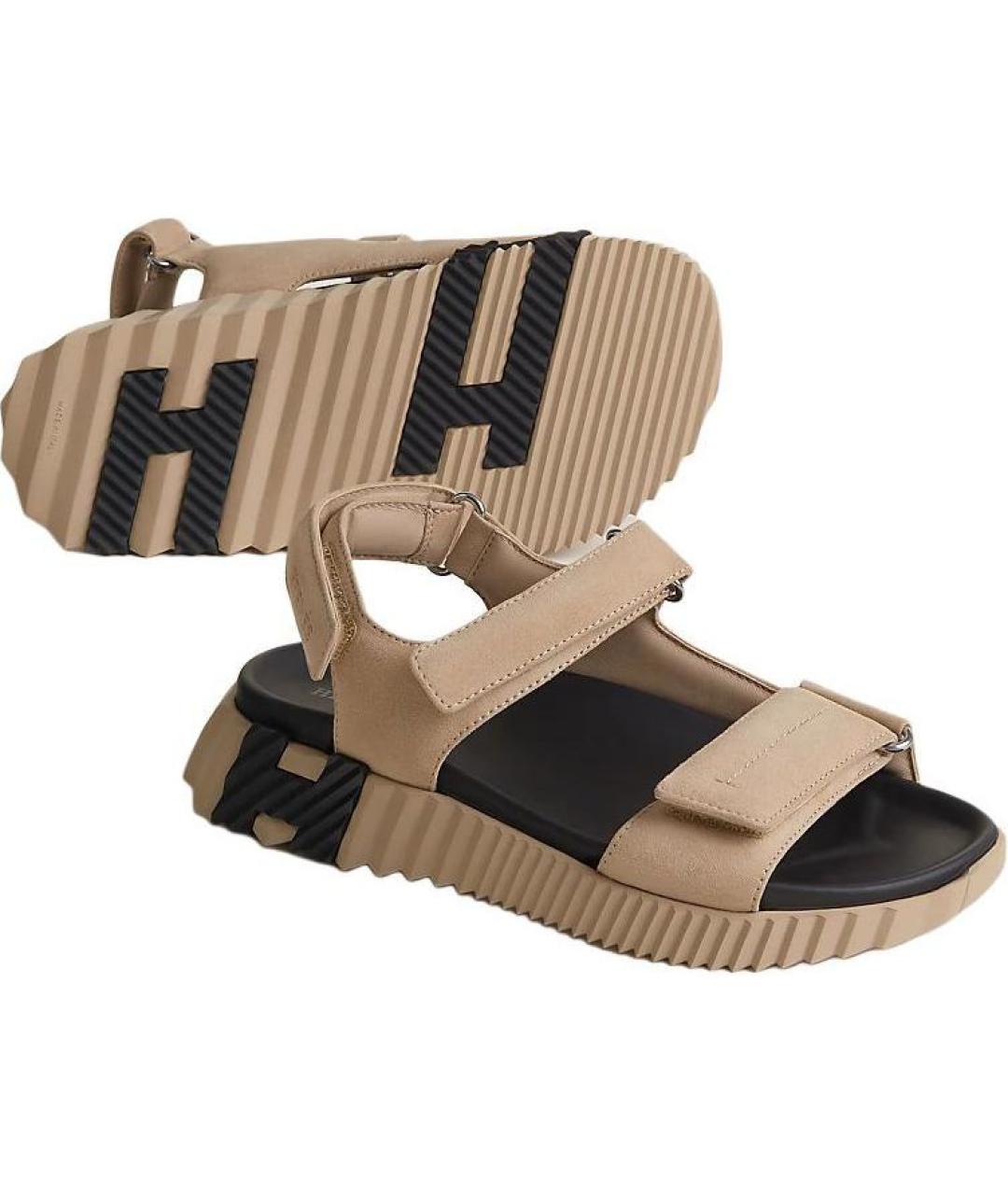 HERMES Замшевые сандалии, фото 4