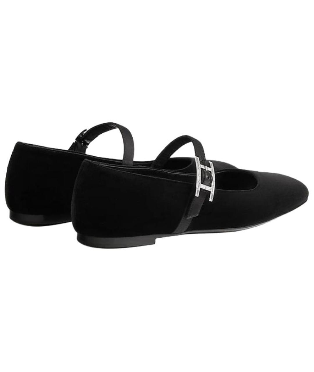 HERMES Черные балетки, фото 4