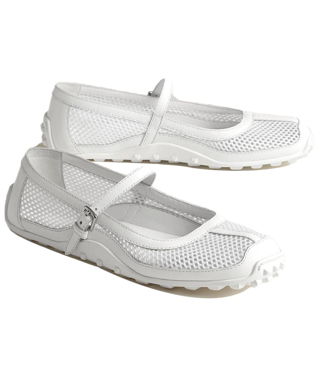 HERMES Белые балетки, фото 3