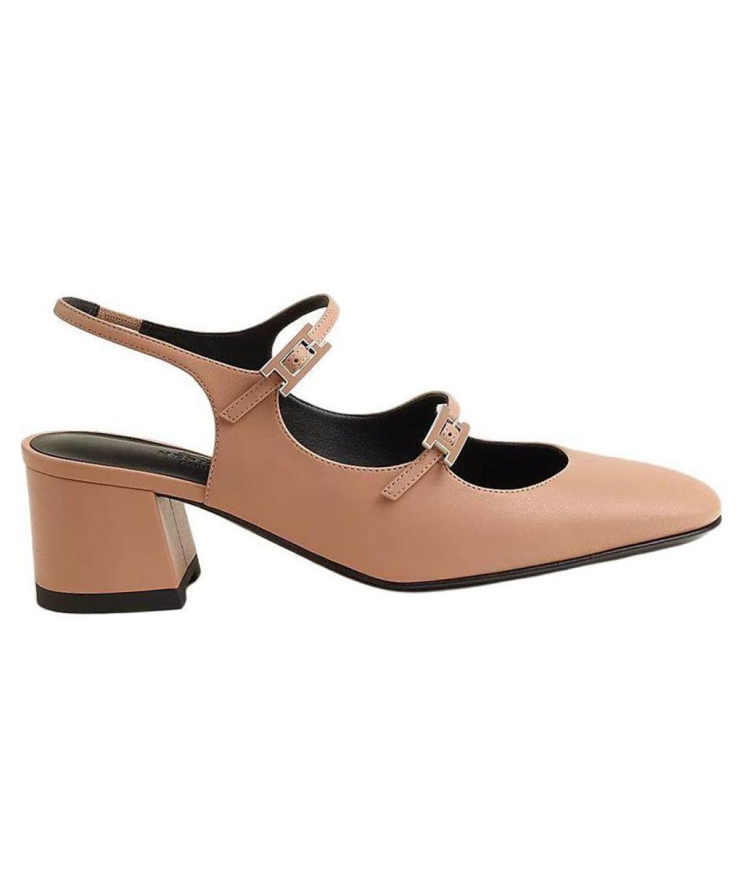 HERMES Бежевые кожаные туфли, фото 2