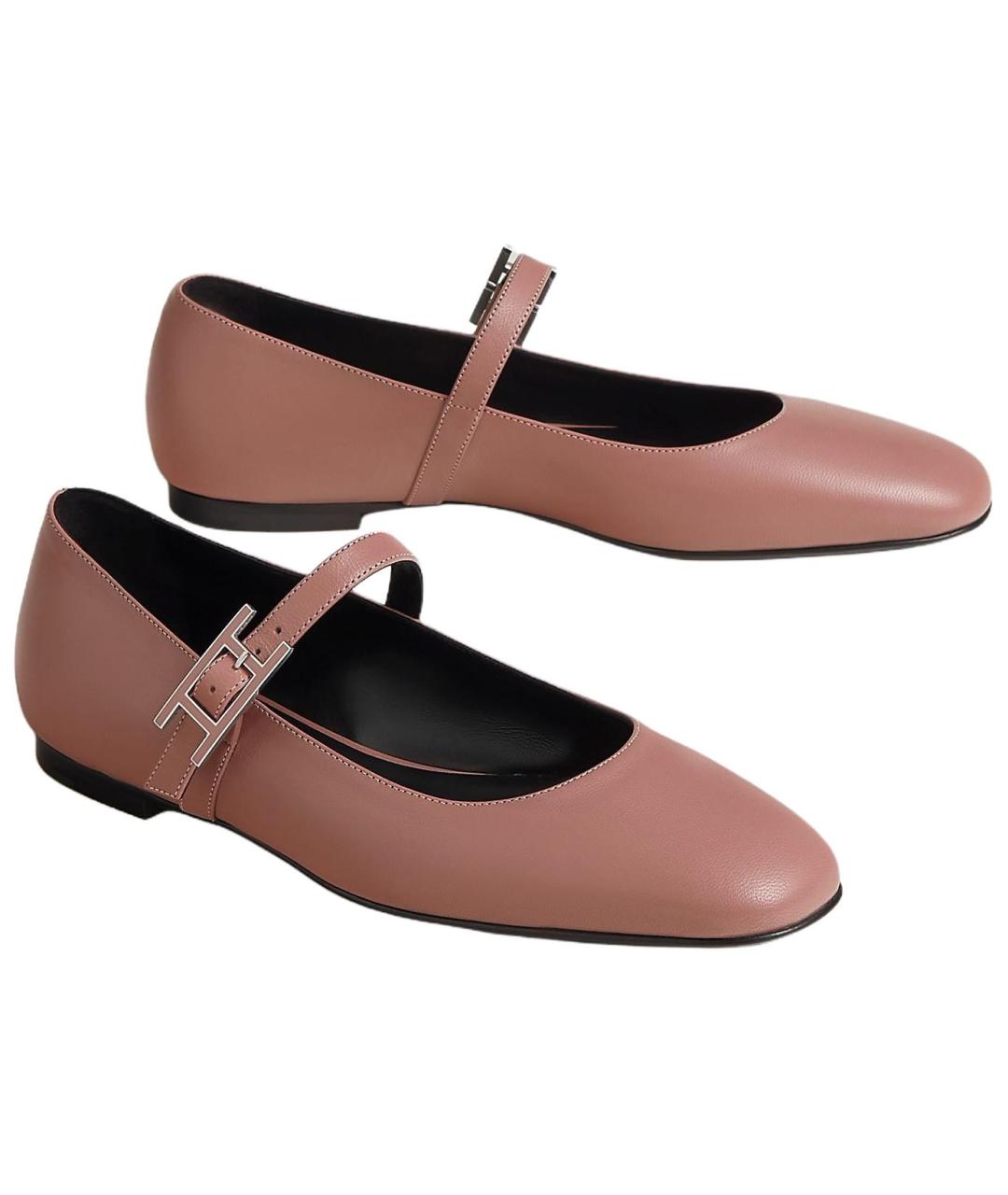 HERMES Розовые туфли, фото 3