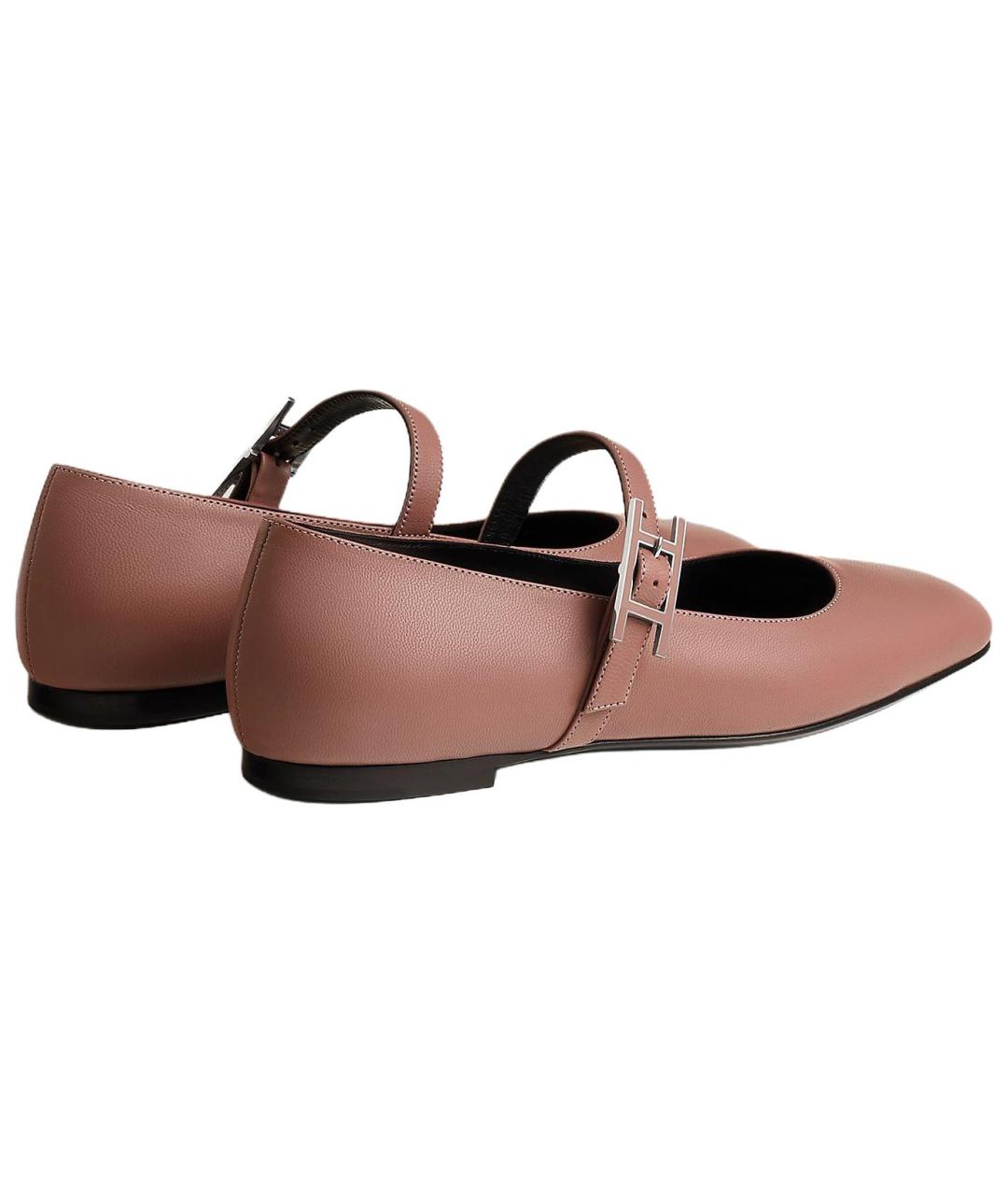 HERMES Розовые туфли, фото 4