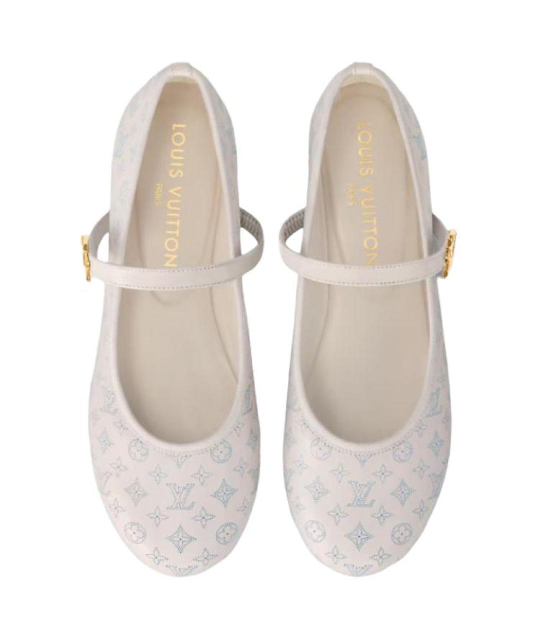 LOUIS VUITTON Белые кожаные балетки, фото 4