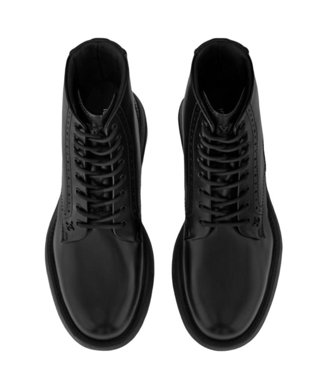 LOUIS VUITTON Черные кожаные высокие ботинки, фото 4