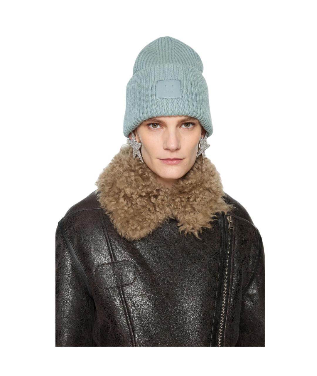 ACNE STUDIOS Синяя шерстяная шапка, фото 2