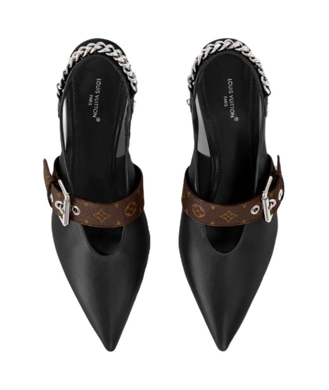 LOUIS VUITTON Черные кожаные туфли, фото 4
