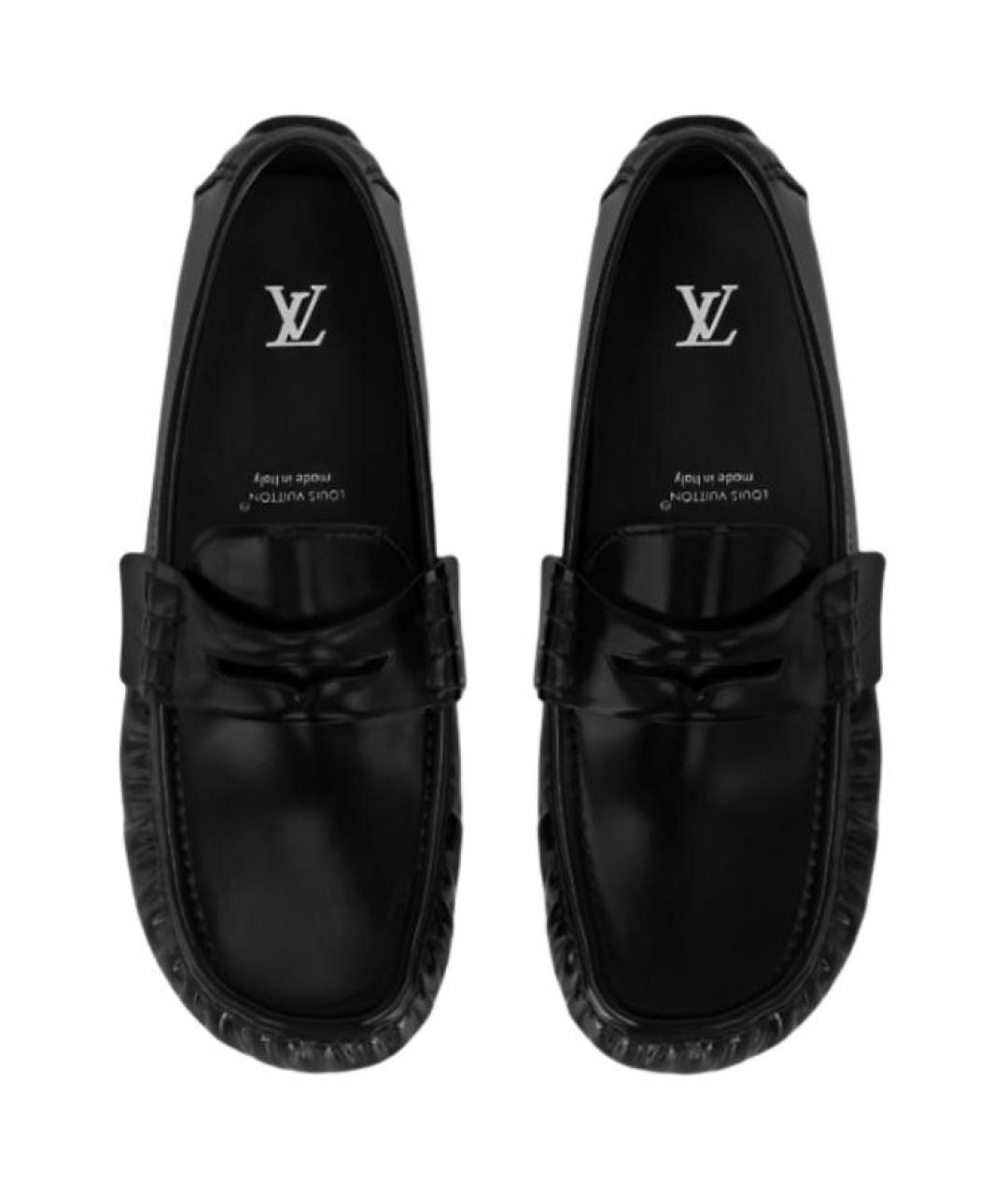 LOUIS VUITTON Черные кожаные мокасины, фото 4
