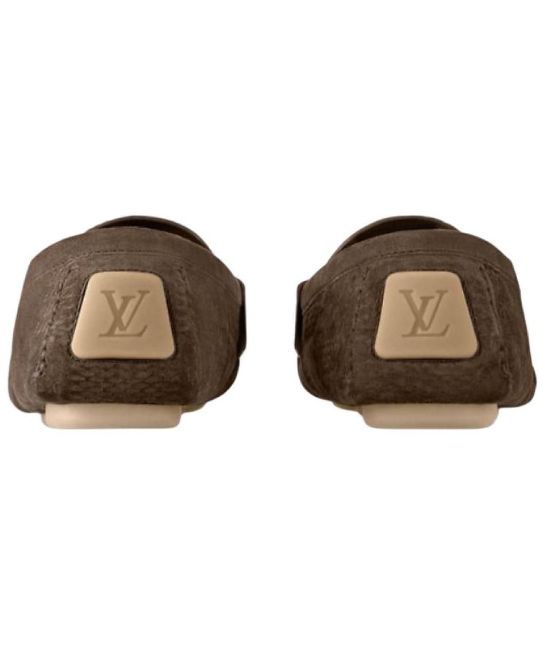 LOUIS VUITTON Коричневые замшевые мокасины, фото 5