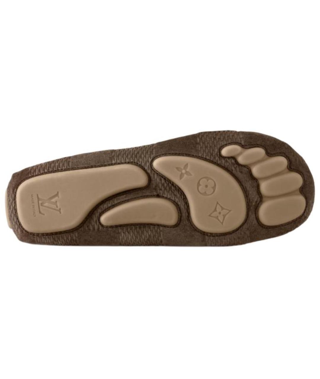 LOUIS VUITTON Коричневые замшевые мокасины, фото 6