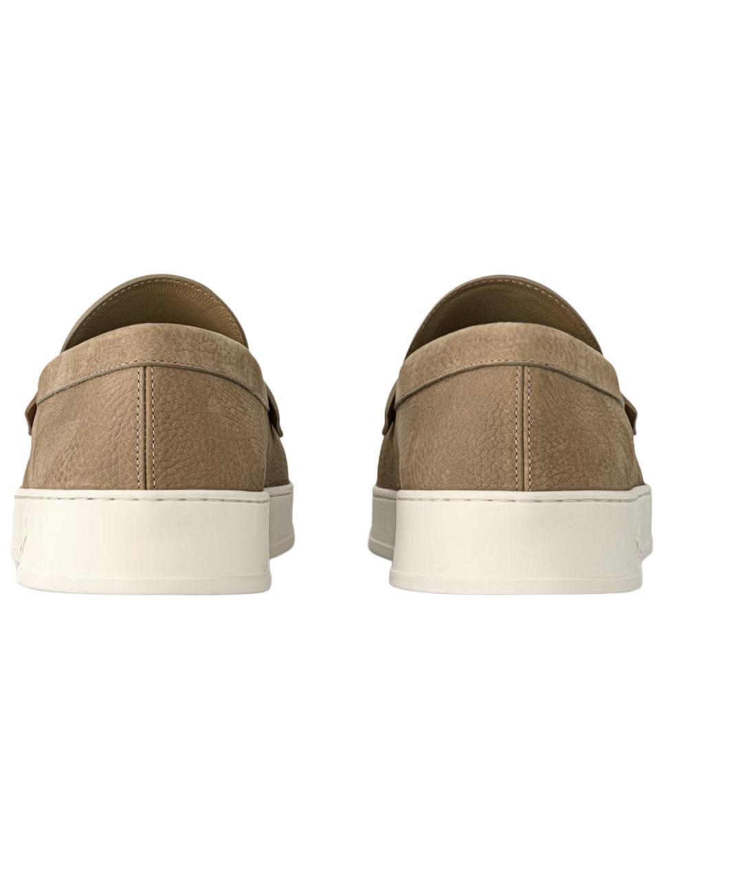 LOUIS VUITTON Бежевые кожаные лоферы, фото 5