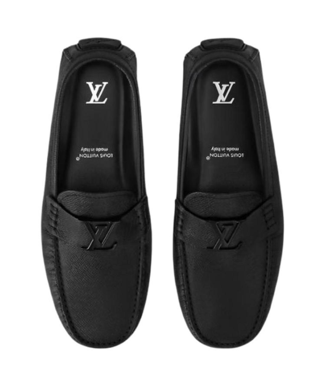 LOUIS VUITTON Черные кожаные мокасины, фото 4