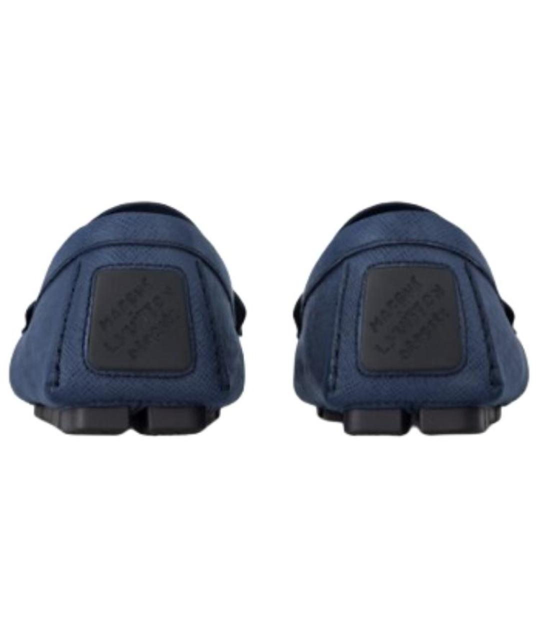 LOUIS VUITTON Синие кожаные мокасины, фото 5