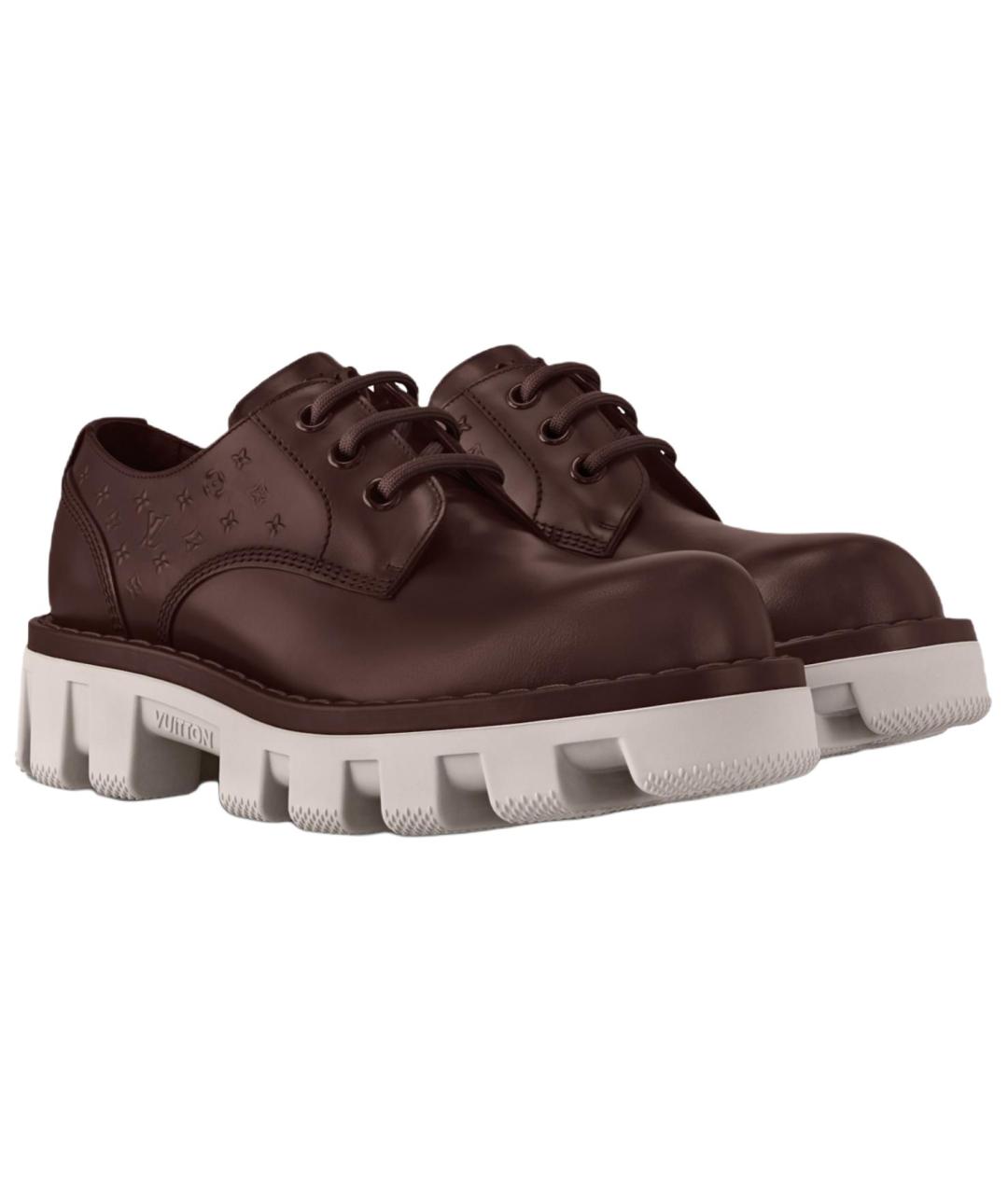 LOUIS VUITTON Коричневые кожаные туфли, фото 3