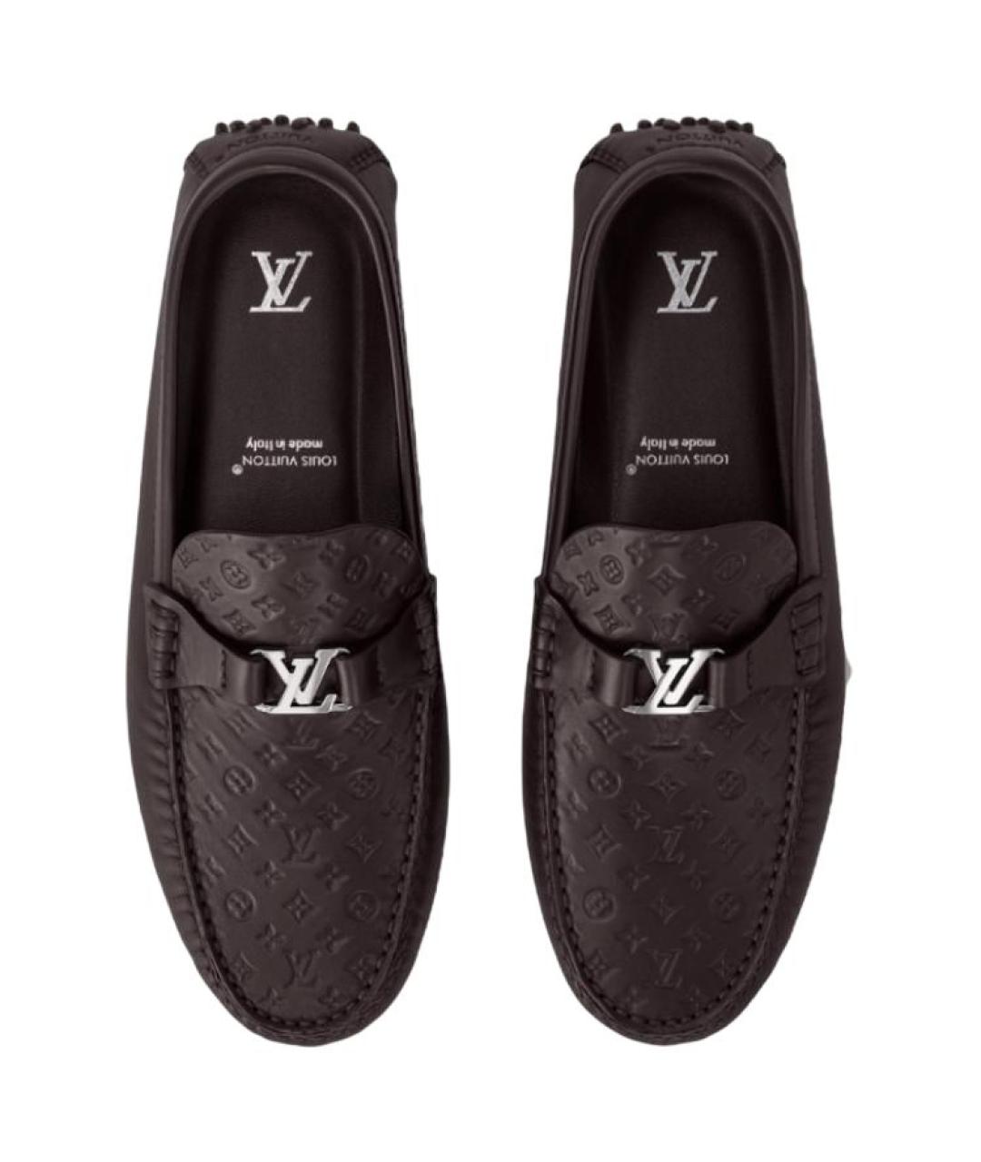 LOUIS VUITTON Коричневые кожаные лоферы, фото 4