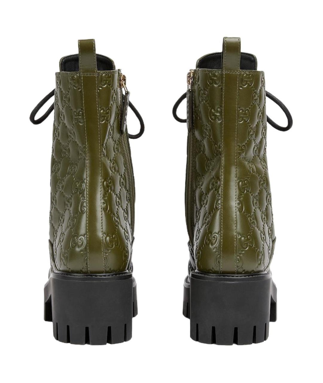 GUCCI Хаки кожаные полусапоги, фото 5