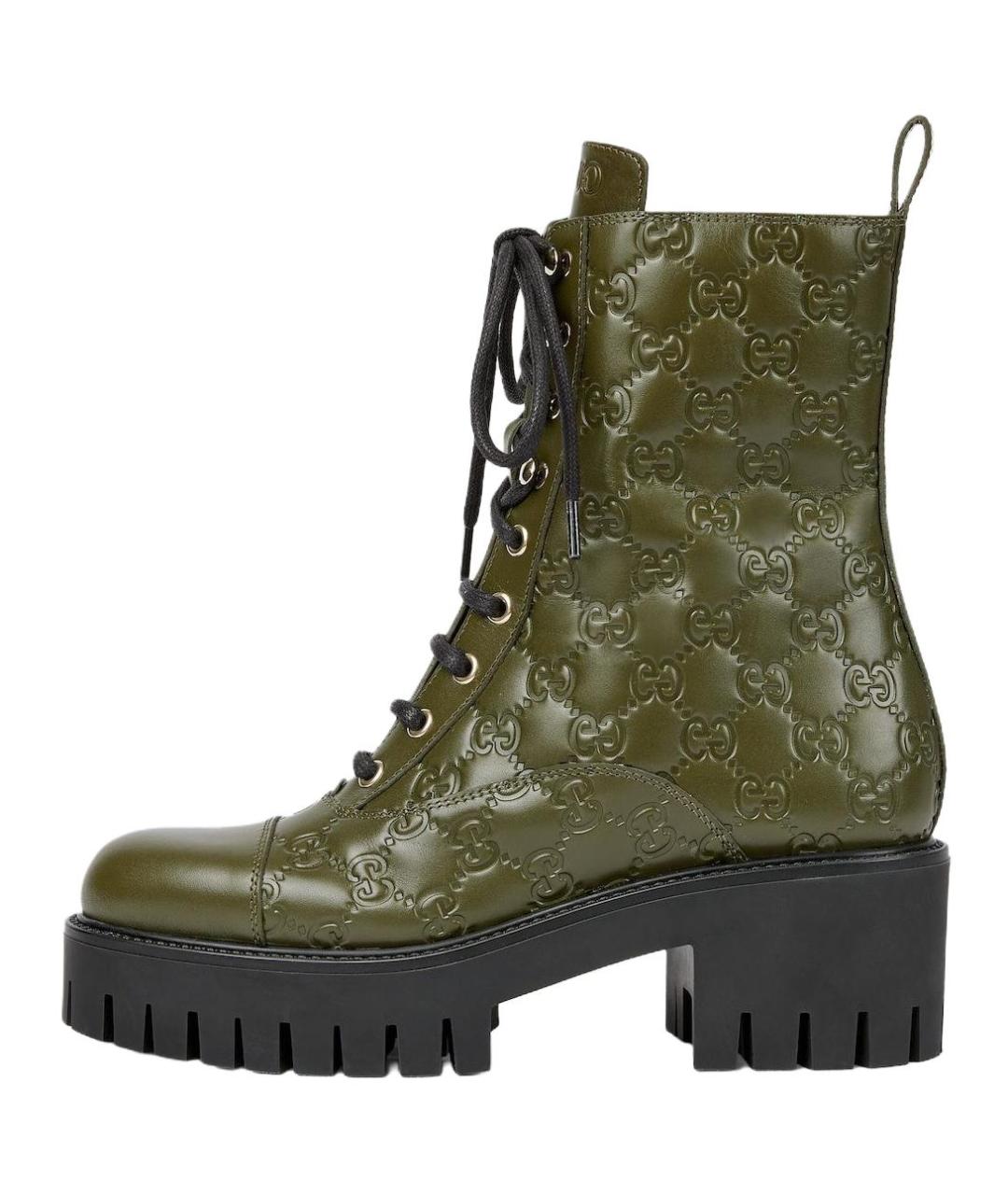 GUCCI Хаки кожаные полусапоги, фото 2