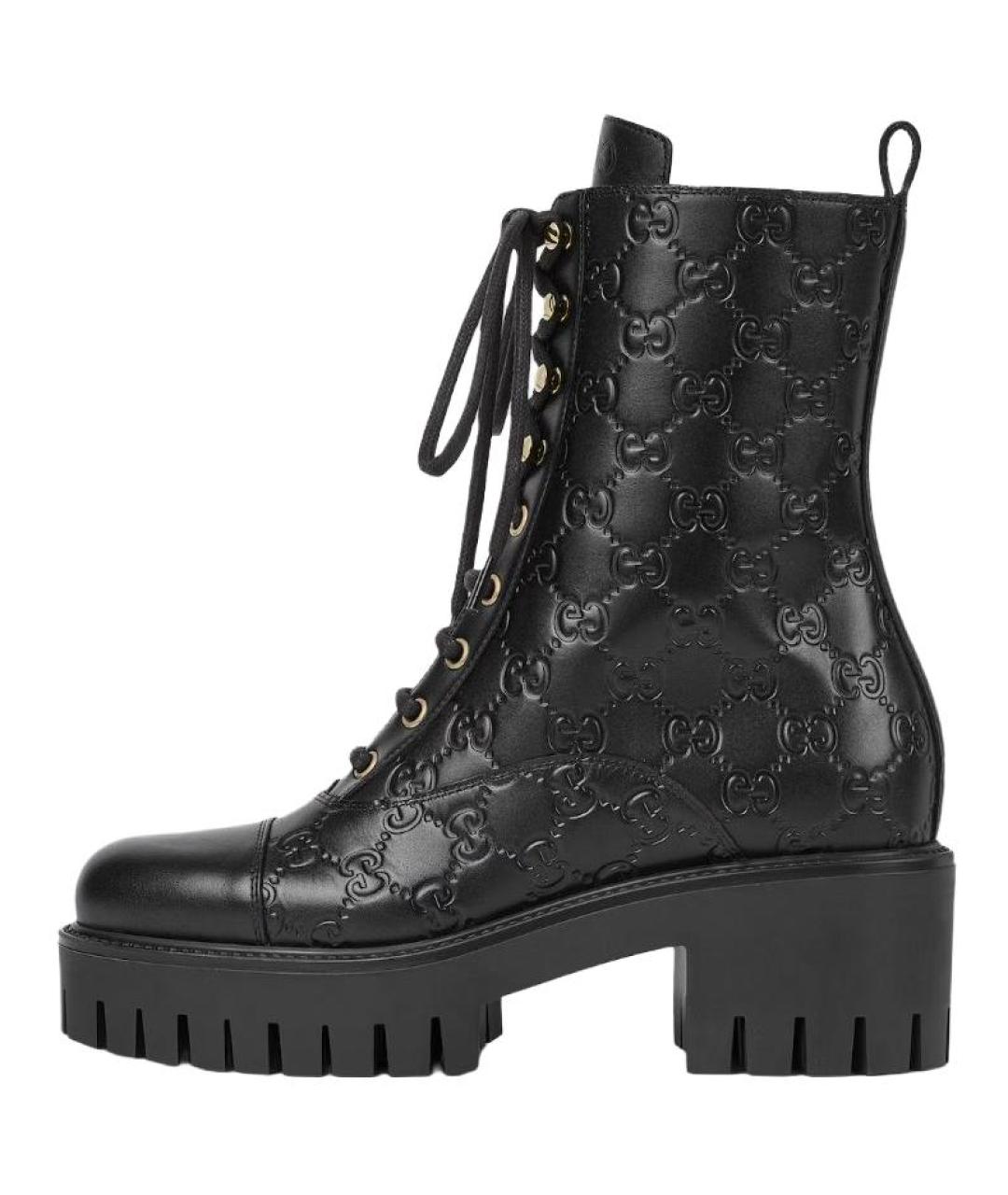 GUCCI Черные кожаные полусапоги, фото 2