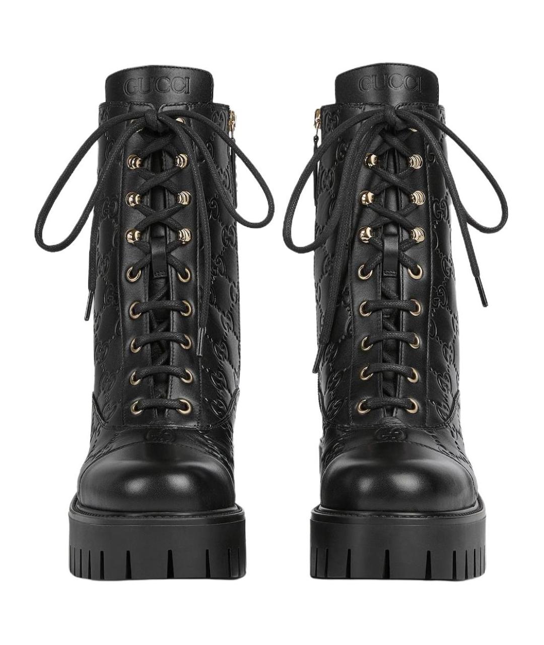 GUCCI Черные кожаные полусапоги, фото 4