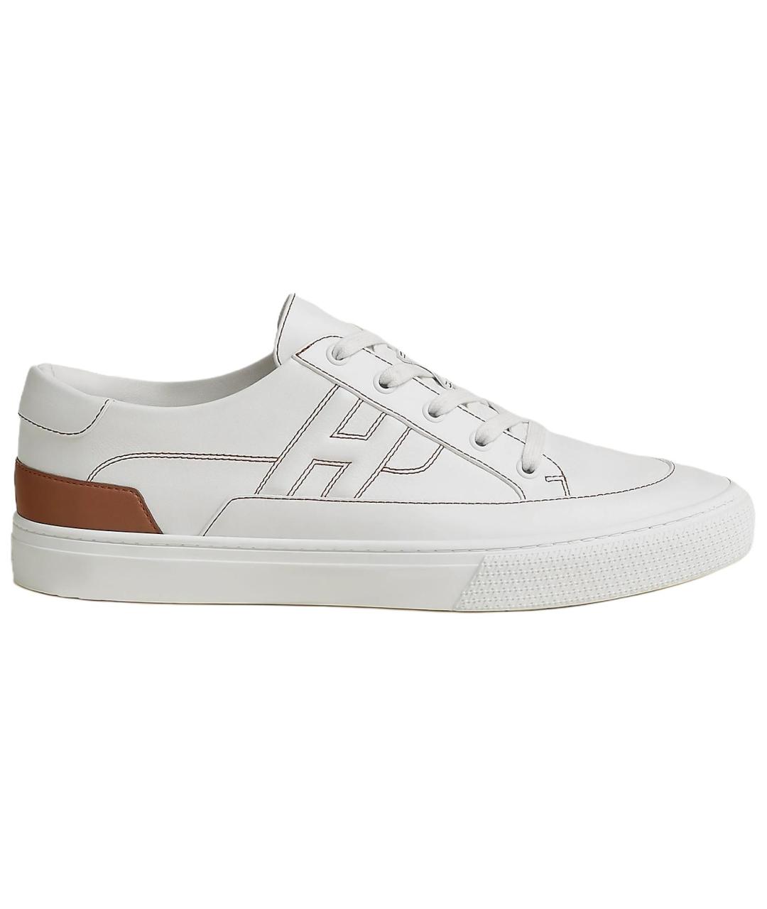 HERMES Белые кожаные низкие кроссовки / кеды, фото 1