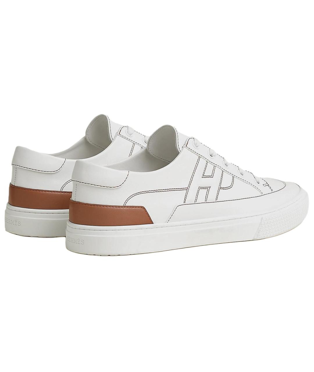 HERMES Белые кожаные низкие кроссовки / кеды, фото 4