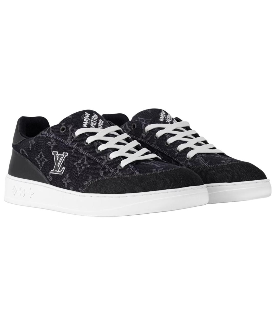 LOUIS VUITTON Черные текстильные низкие кроссовки / кеды, фото 3