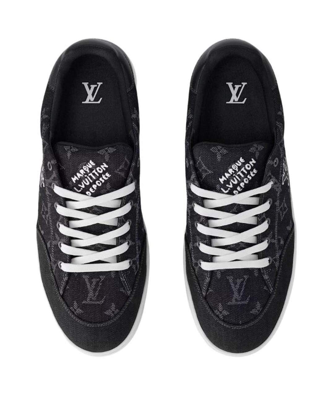 LOUIS VUITTON Черные текстильные низкие кроссовки / кеды, фото 4