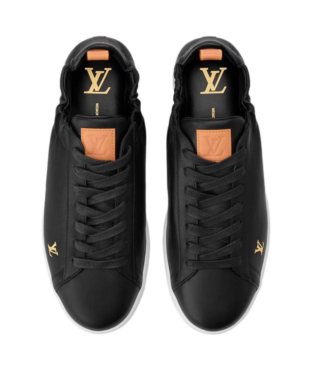 LOUIS VUITTON Черные кожаные низкие кроссовки / кеды, фото 4