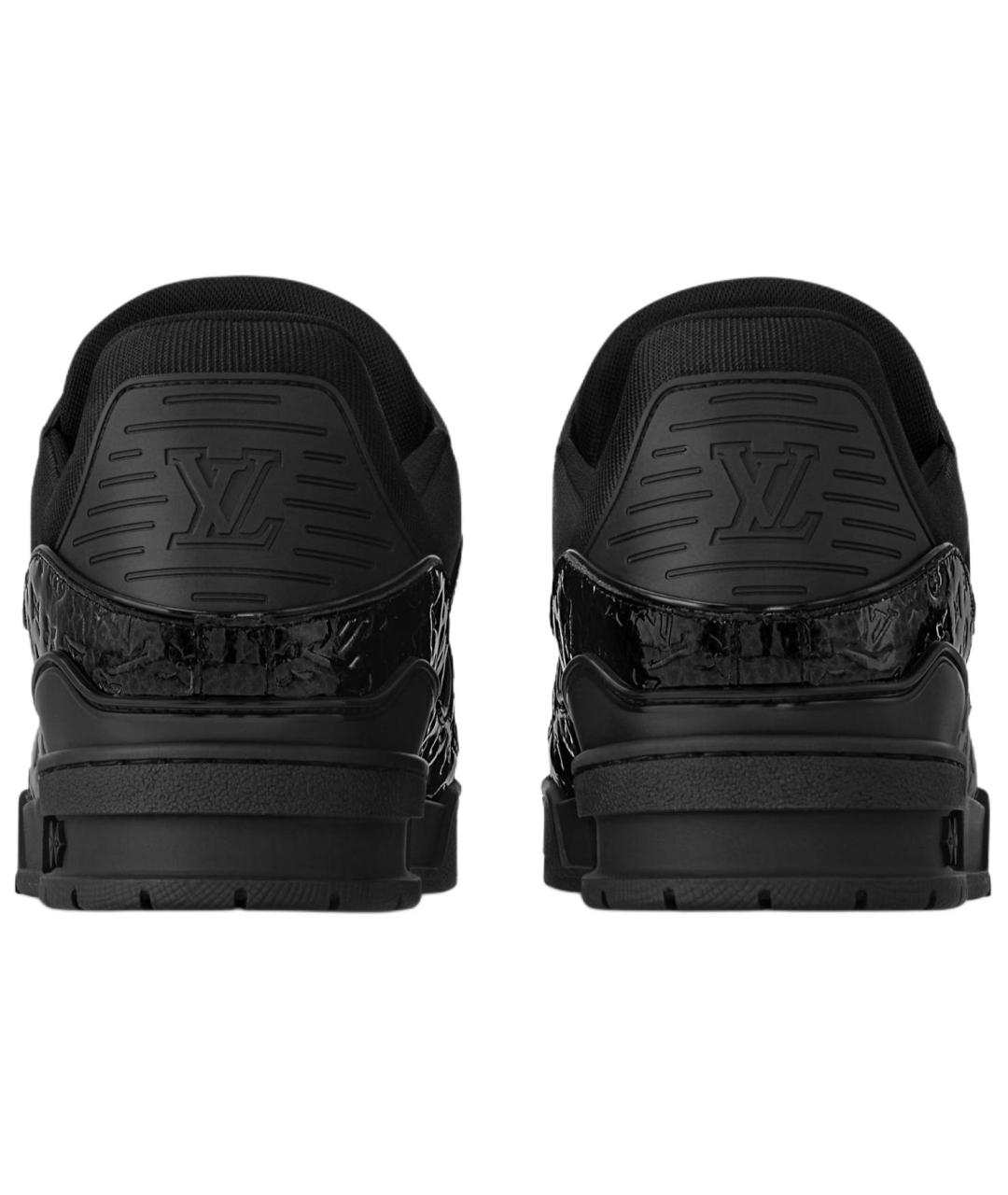 LOUIS VUITTON Черные низкие кроссовки / кеды из лакированной кожи, фото 5