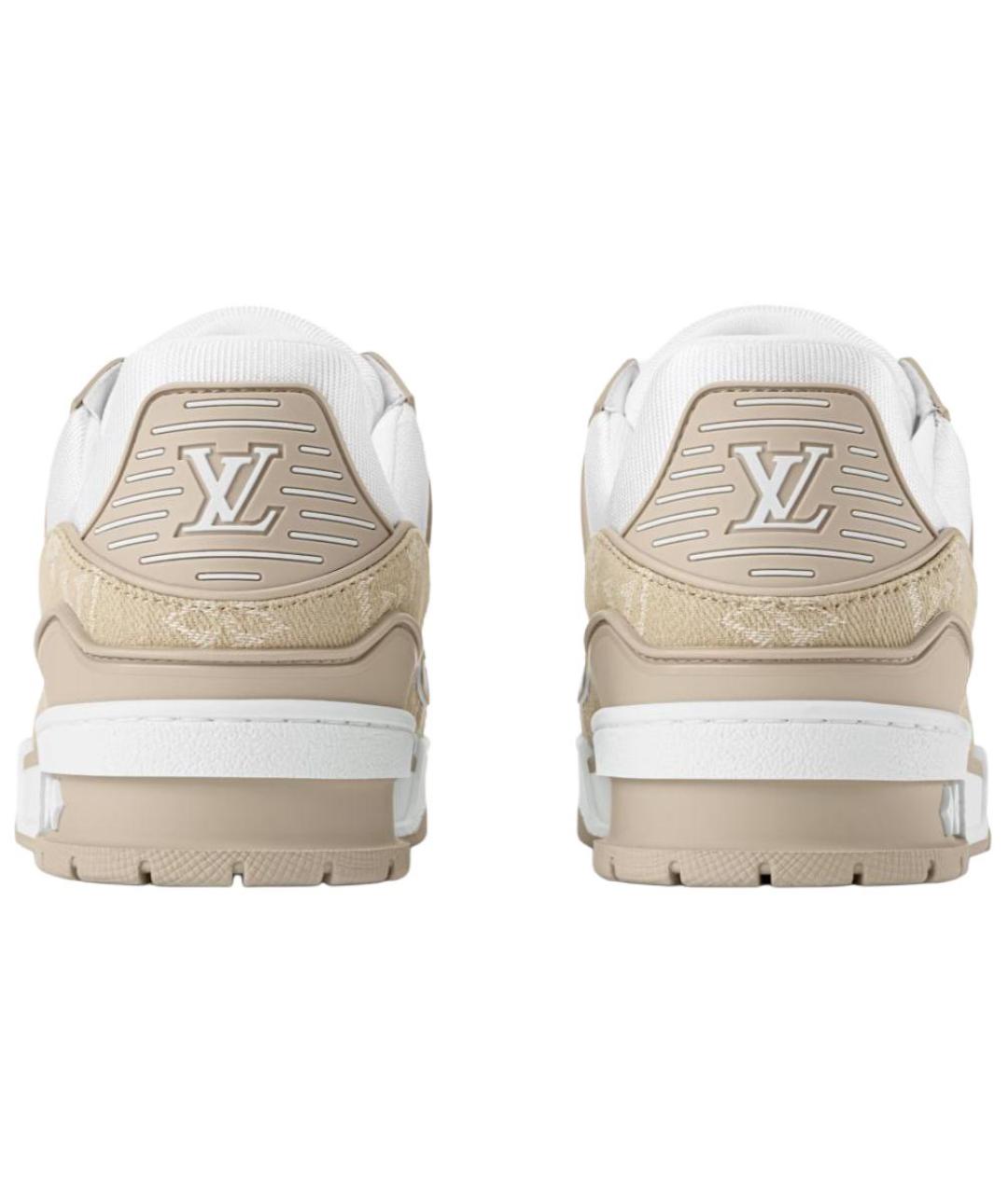 LOUIS VUITTON Бежевые кожаные кроссовки, фото 5
