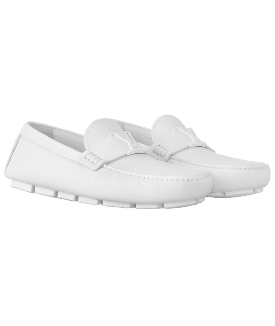 LOUIS VUITTON Белые кожаные мокасины, фото 3