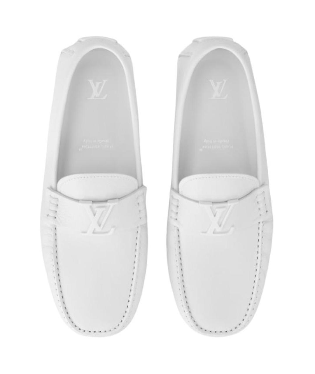 LOUIS VUITTON Белые кожаные мокасины, фото 4