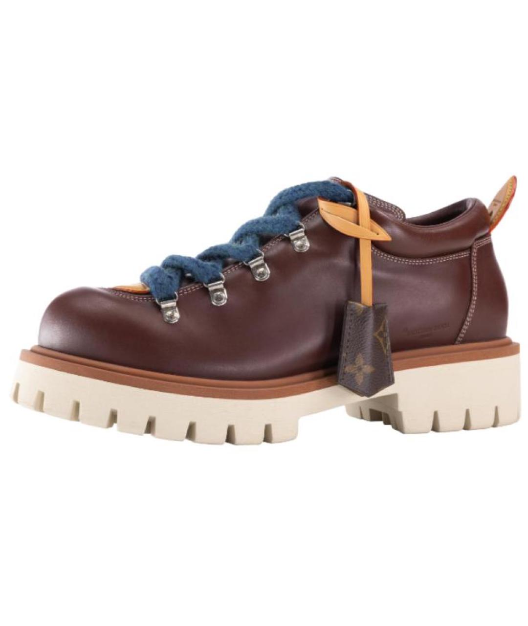 LOUIS VUITTON Коричневые кожаные низкие ботинки, фото 2