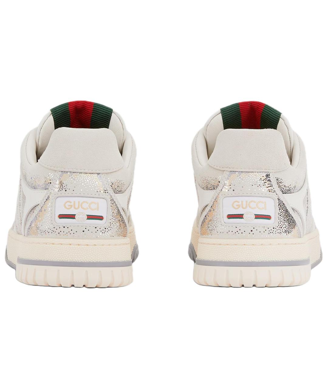 GUCCI Белые кожаные кроссовки, фото 5