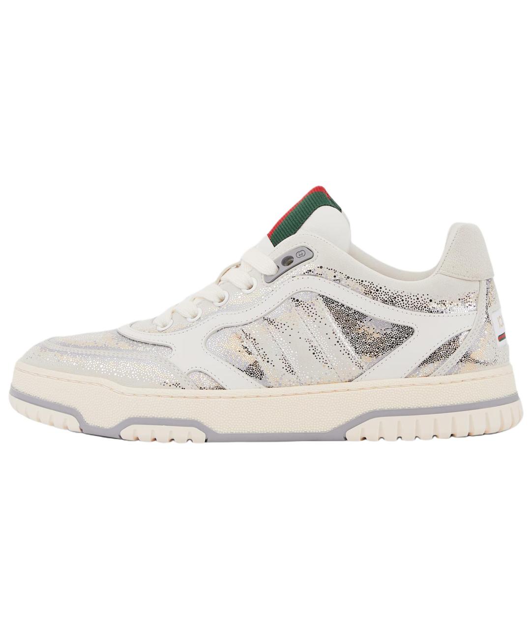 GUCCI Белые кожаные кроссовки, фото 2