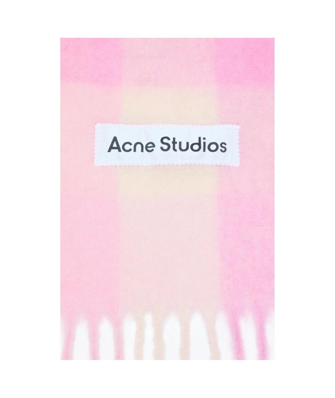 ACNE STUDIOS Розовый шерстяной шарф, фото 2