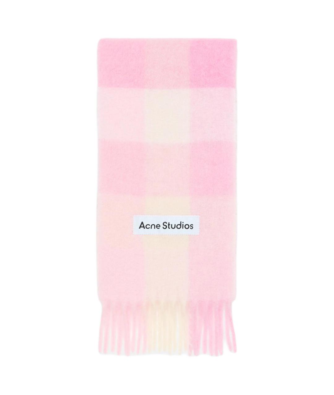 ACNE STUDIOS Розовый шерстяной шарф, фото 1