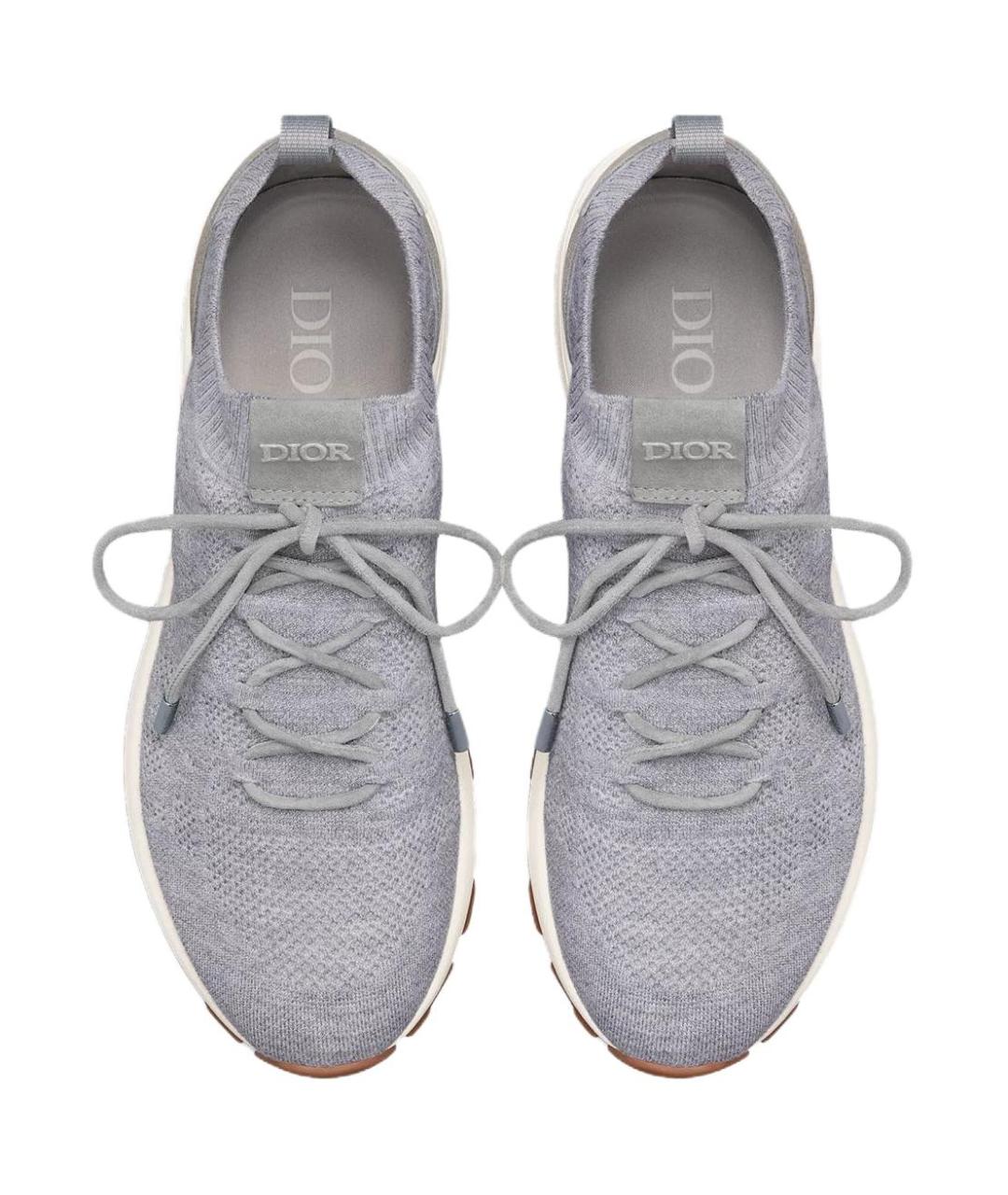 CHRISTIAN DIOR Серые текстильные низкие кроссовки / кеды, фото 4