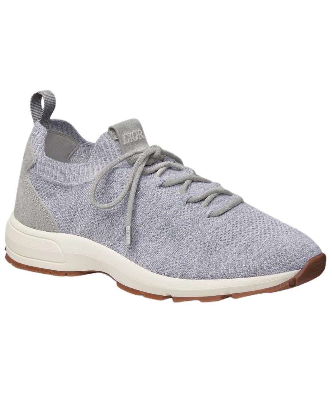 CHRISTIAN DIOR Серые текстильные низкие кроссовки / кеды, фото 3