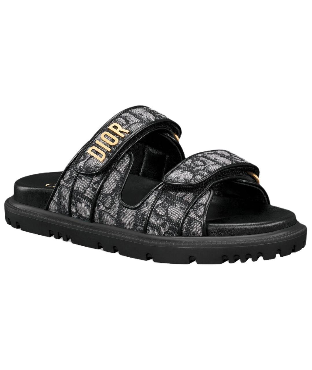 CHRISTIAN DIOR Серые текстильные сандалии, фото 3