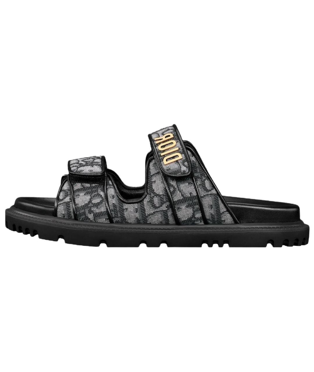 CHRISTIAN DIOR Серые текстильные сандалии, фото 2