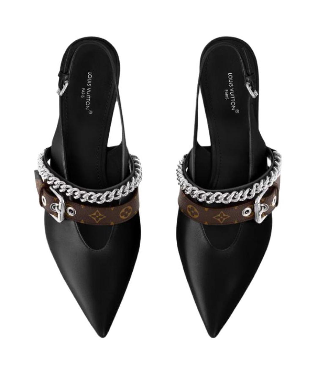 LOUIS VUITTON Черные кожаные туфли, фото 4