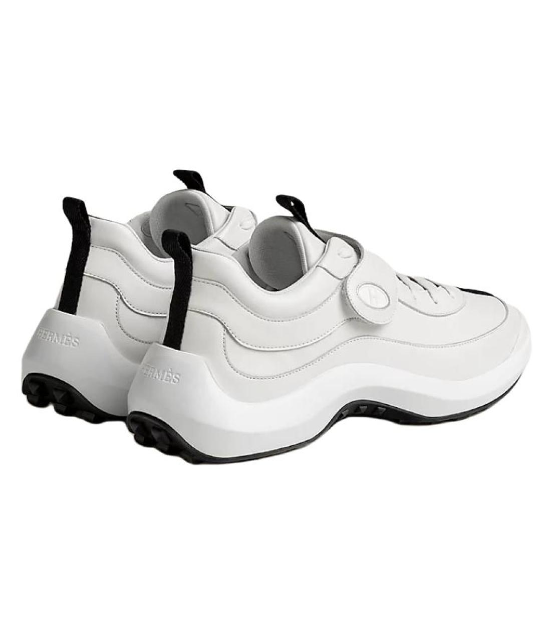 HERMES Белые кожаные низкие кроссовки / кеды, фото 4