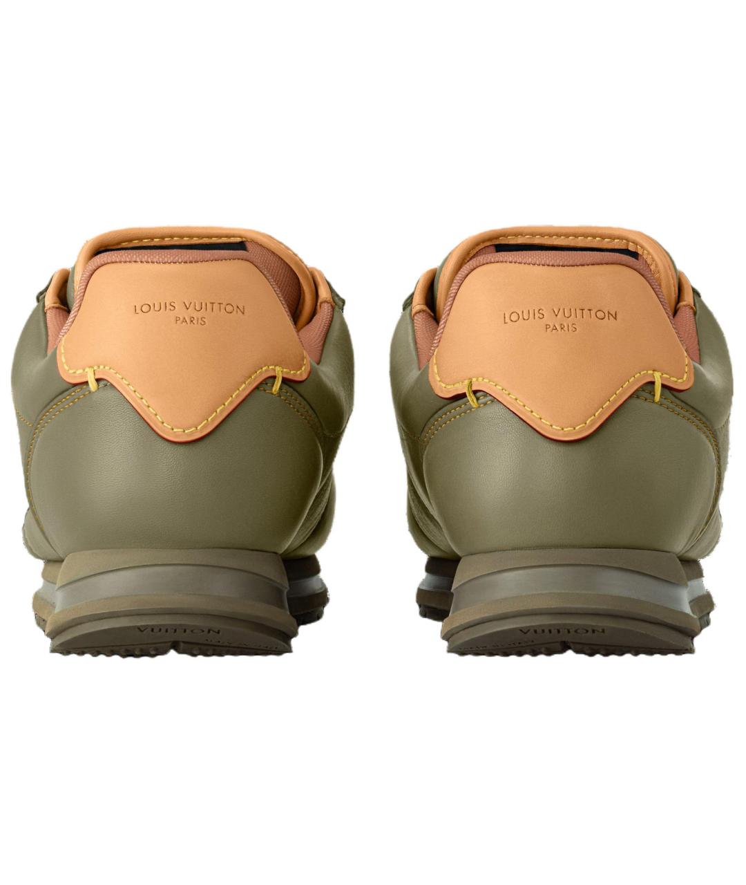 LOUIS VUITTON Зеленые кожаные низкие кроссовки / кеды, фото 5