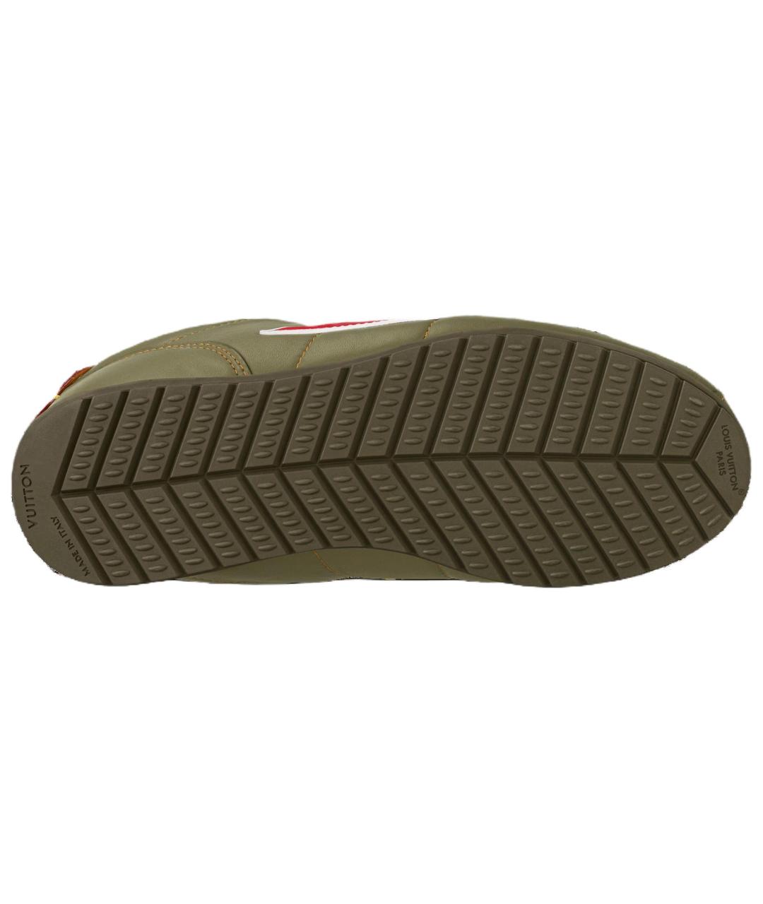 LOUIS VUITTON Зеленые кожаные низкие кроссовки / кеды, фото 6