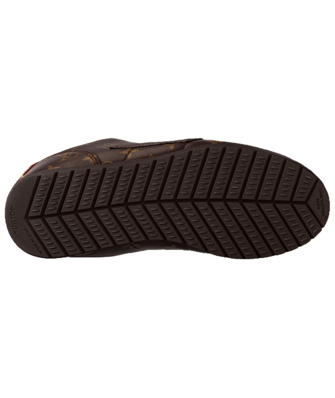 LOUIS VUITTON Коричневые кожаные кроссовки, фото 6