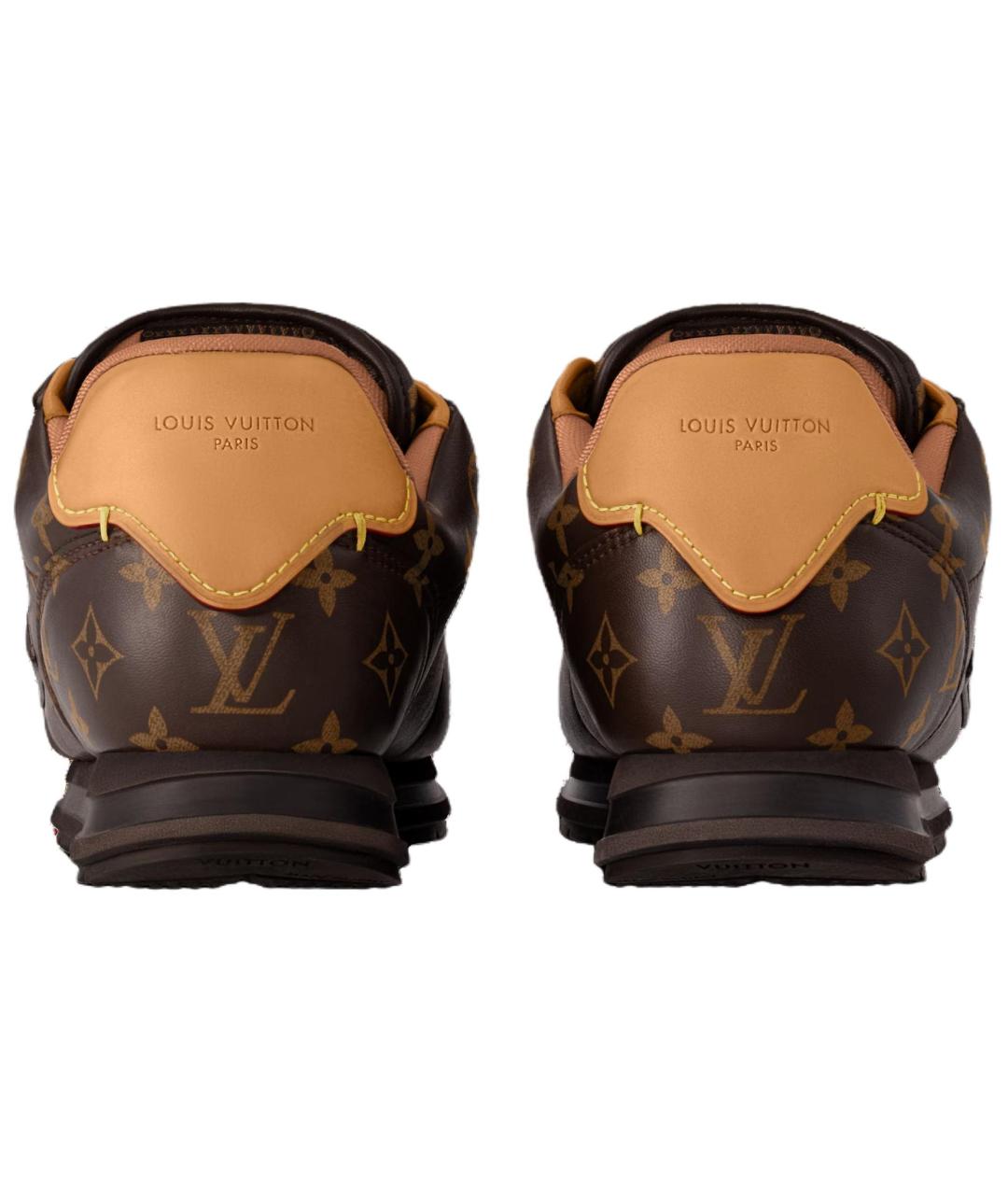 LOUIS VUITTON Коричневые кожаные кроссовки, фото 5